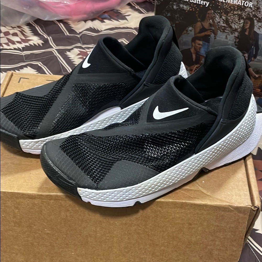 Nike Black and White Slip-On Sneakers